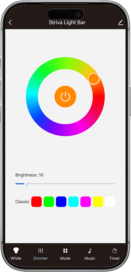 Striva app — RGB color wheel